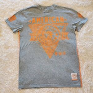 American Fighter Heather Blue and Orange Men's T-Shirt M